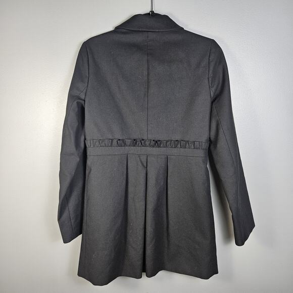 J. Crew Trench Coat Long Fully Lined Long Sleeve Ruffle Belt Collared Cotton - Picture 2 of 5